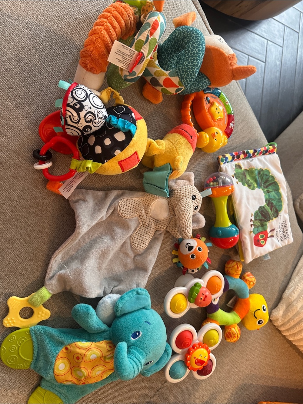 Assorted Orange and Teal Baby Activity Toys Set